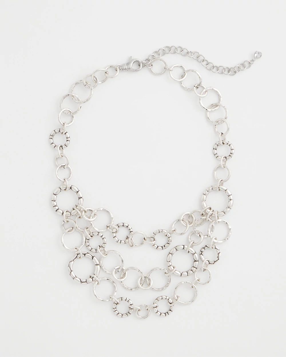 Silver Multistrand Bib Necklace
