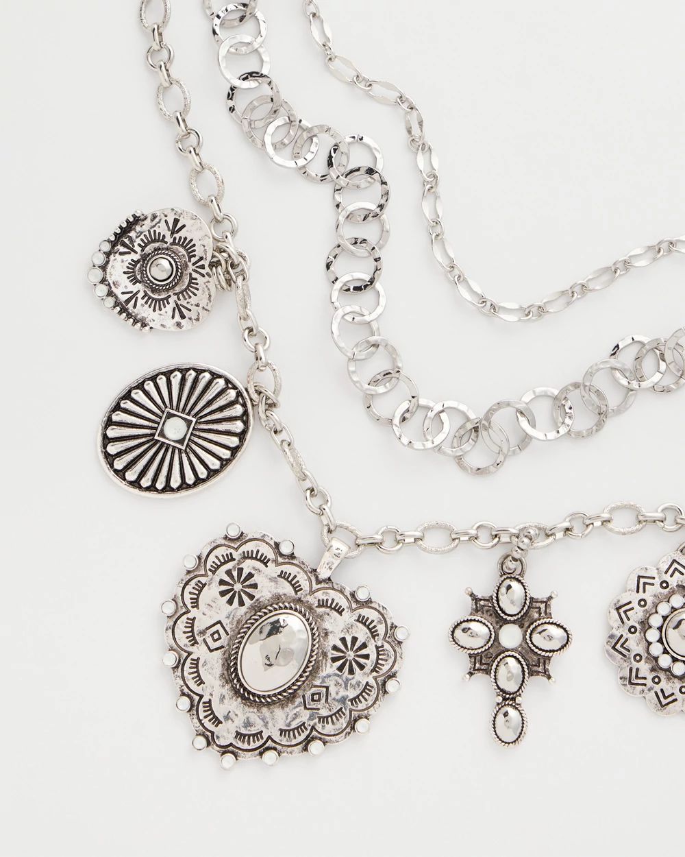 Convertible Medallion-Charm Collar Necklace