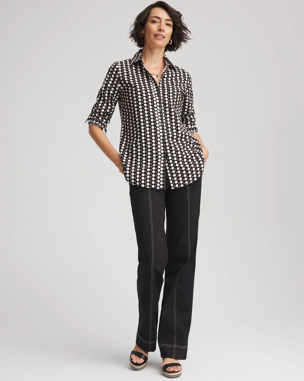 Pull-On Wide-Leg Jeans click to view larger image.