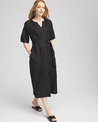 Linen Midi Shirtdress