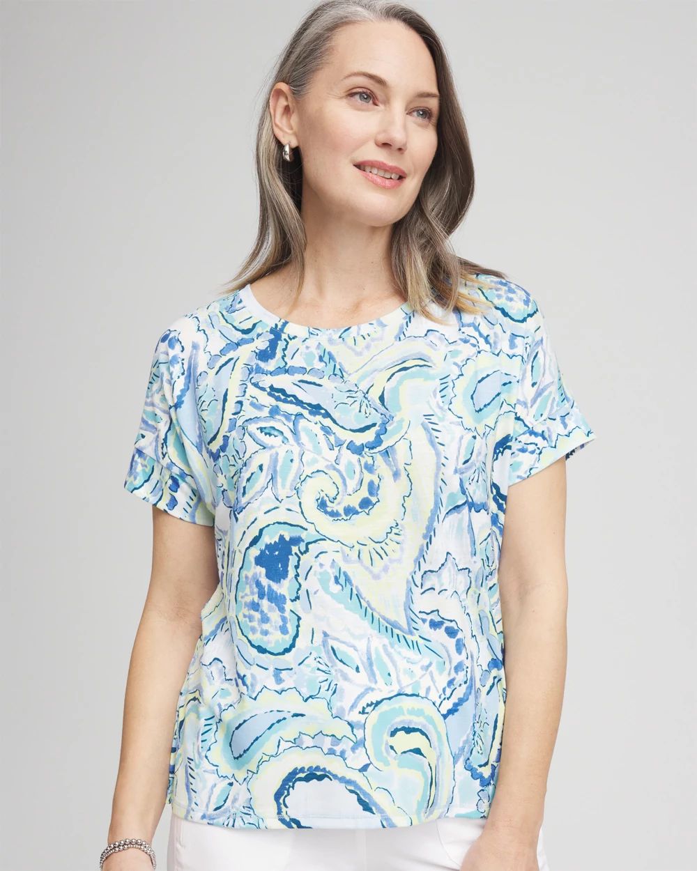 Zenergy® Paisley Drop Shoulder Tee
