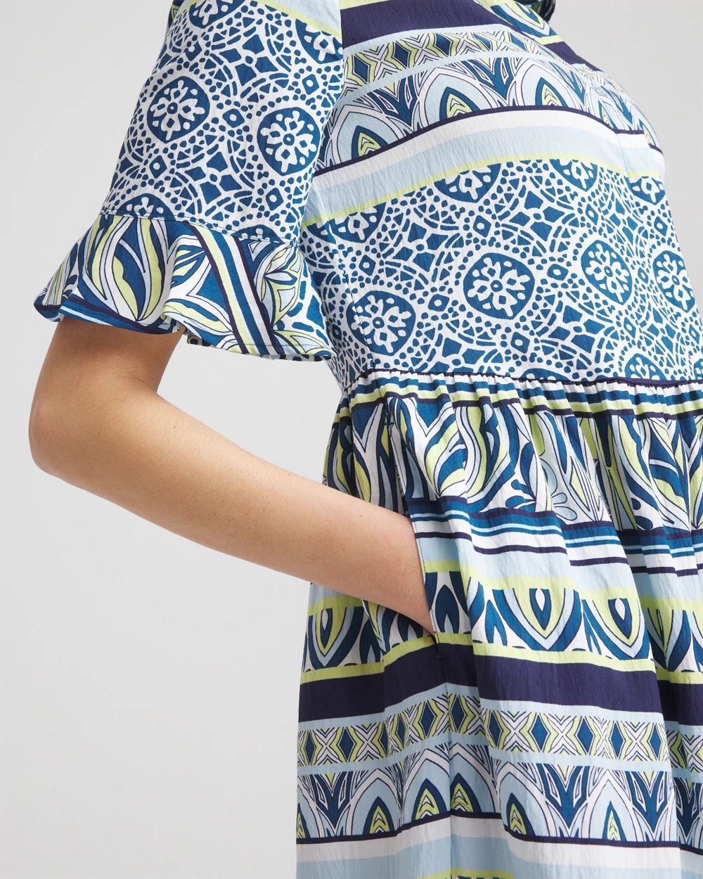 Flutter-Sleeved Maxi Dress click to view larger image.