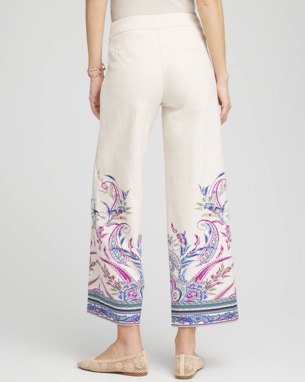Brigitte™ Paisley Wide-Leg Cropped Pants click to view larger image.