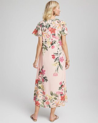 Floral Satin Maxi Dress click to view larger image.