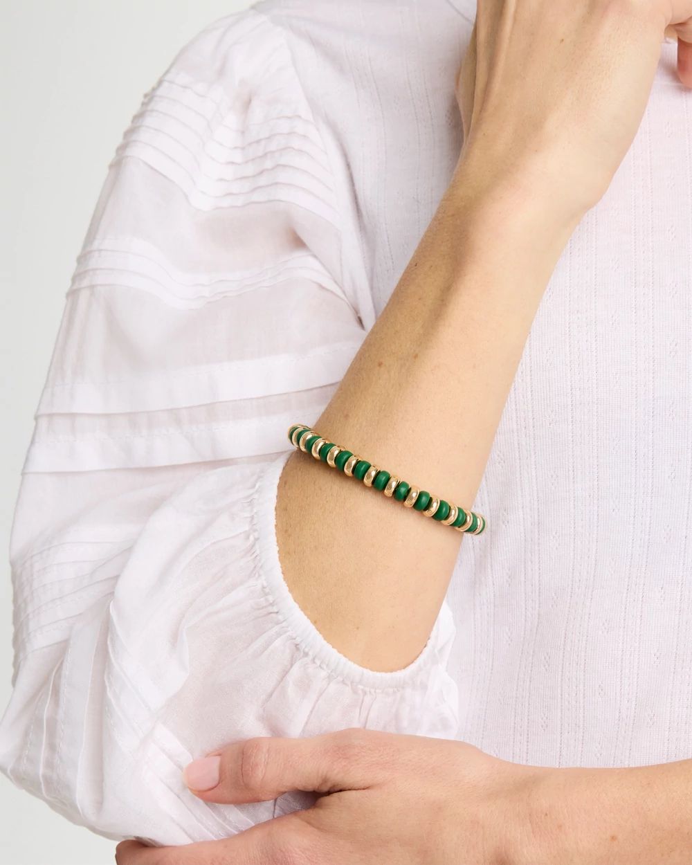 Green Gold Slice Stretch Bracelet