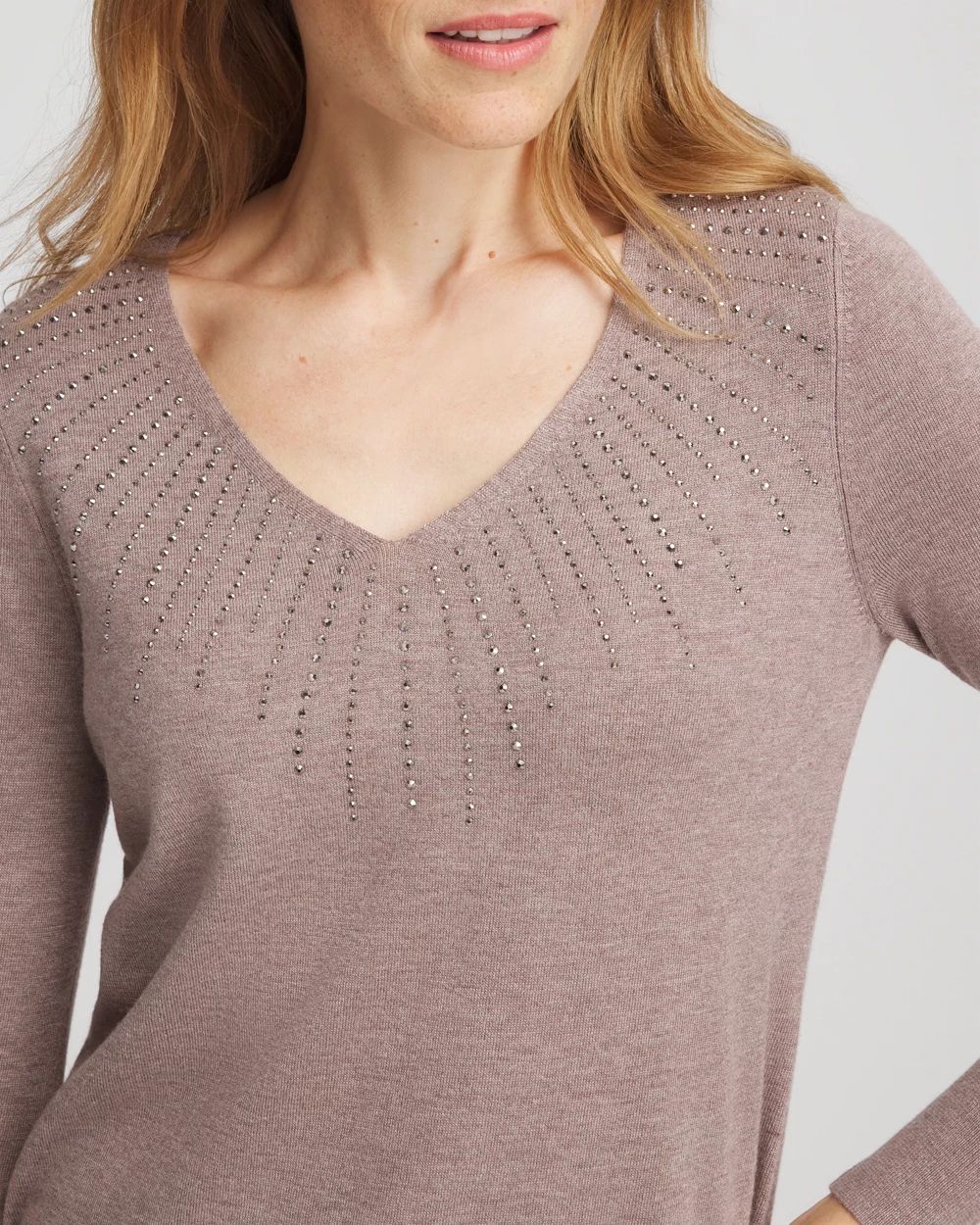 Ella Embellished V-Neck Sweater
