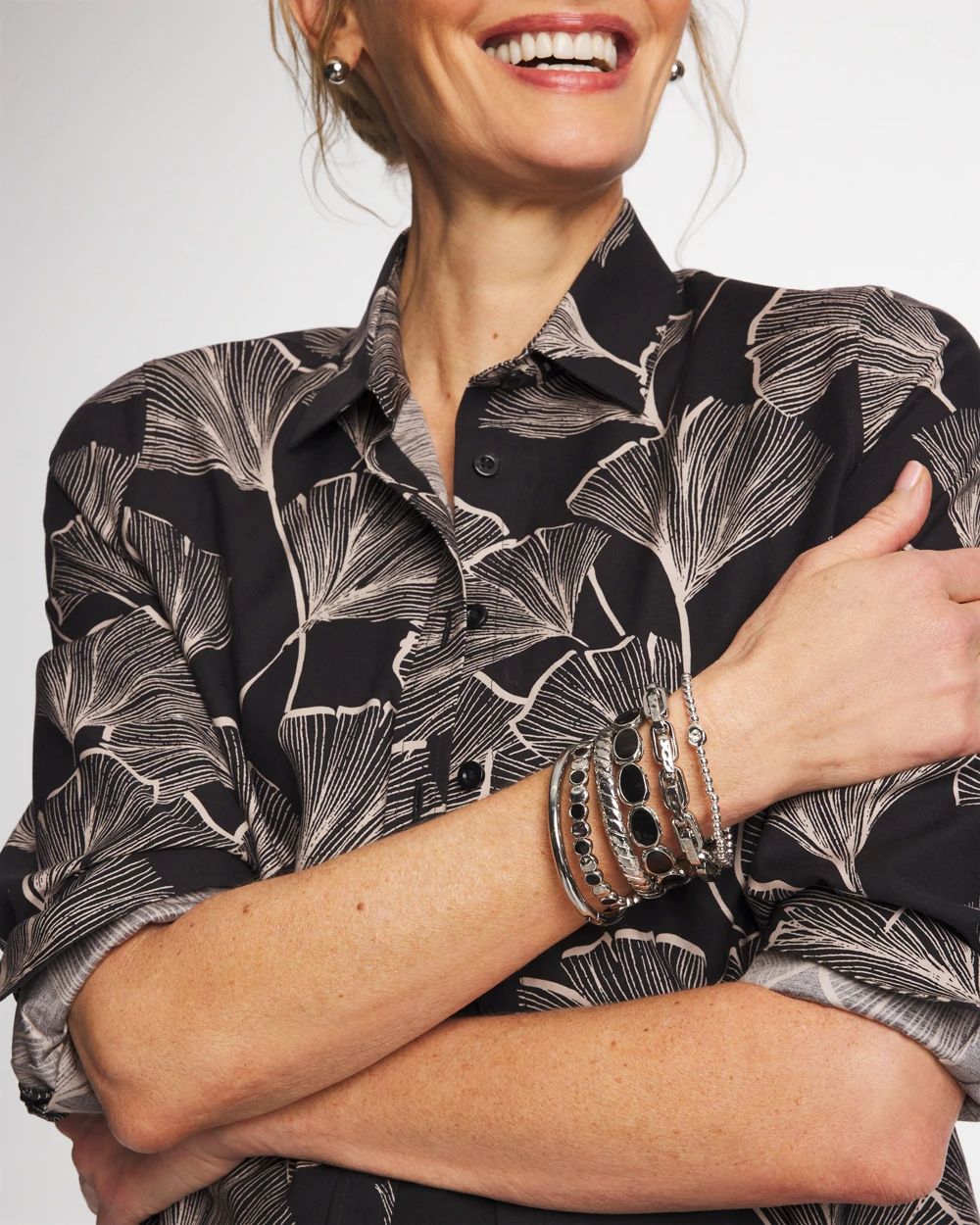 Black Mini Circle Stretch Bracelet