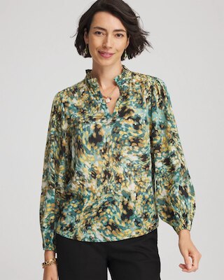 Crinkle Relaxed-Fit Blouse