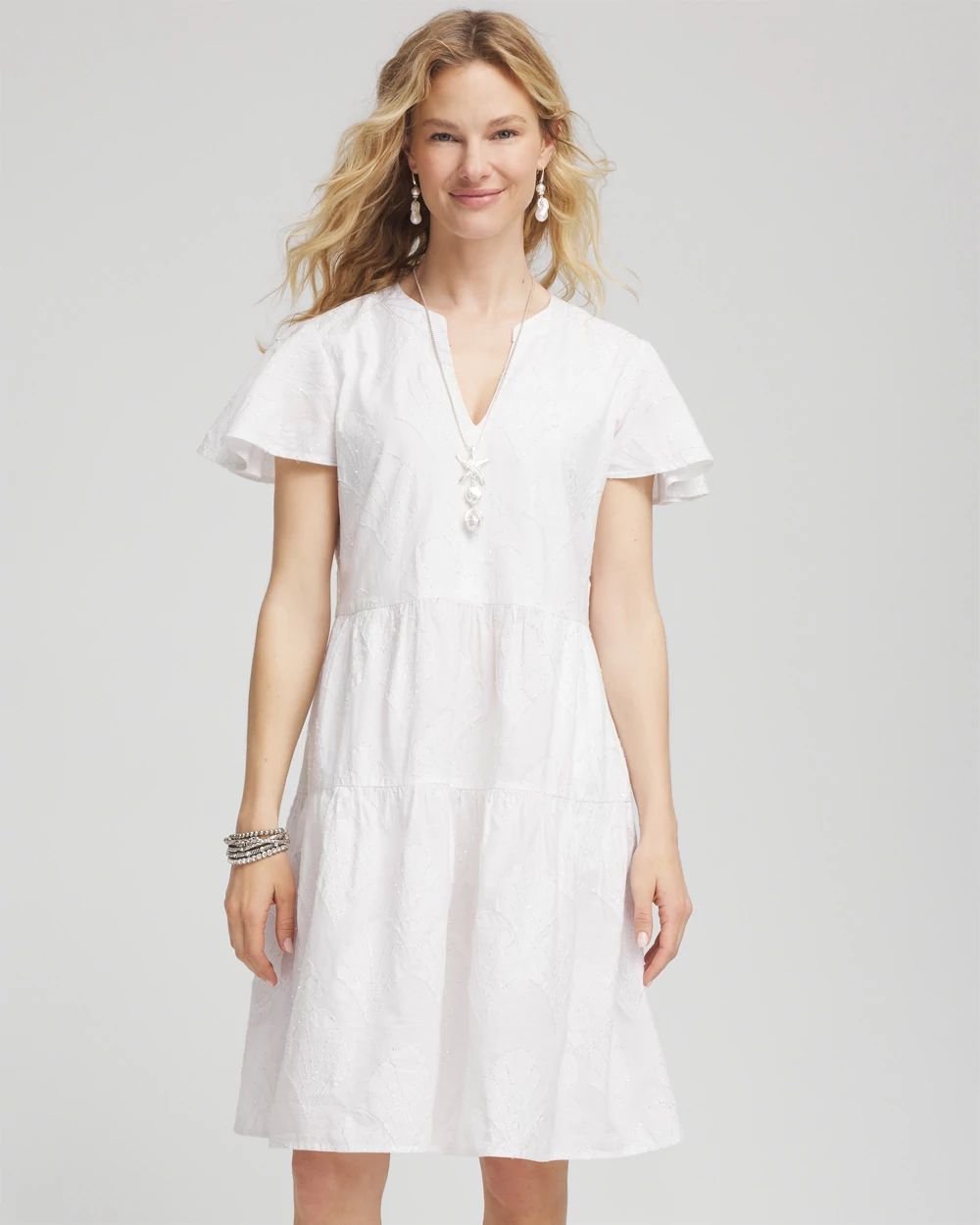 Embroidered Popover Dress