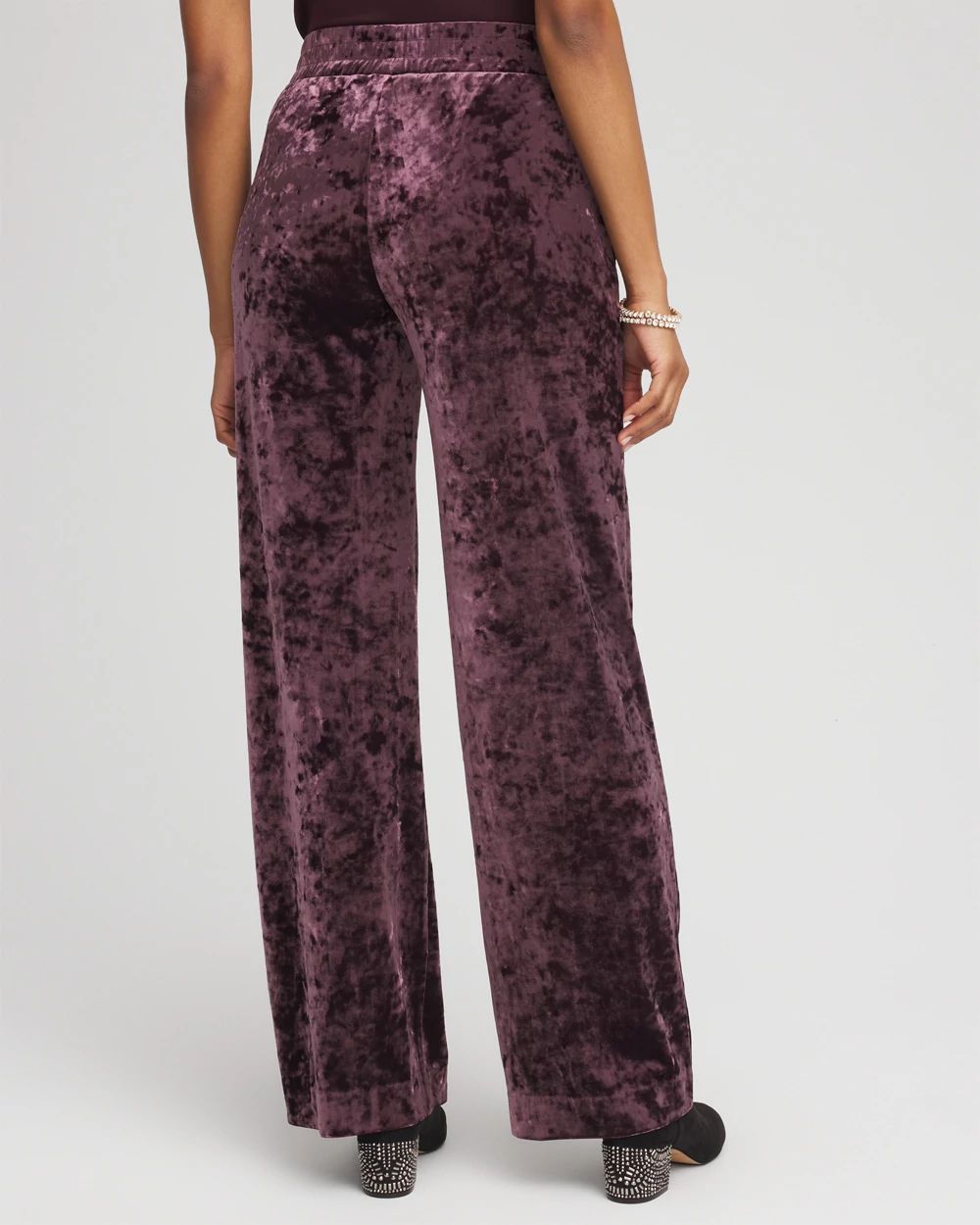 Crushed Velvet Wide-Leg Pants click to view larger image.