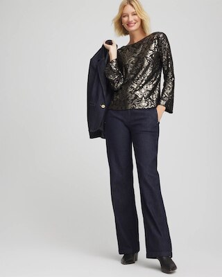 Art Deco Burnout Jacquard Top click to view larger image.