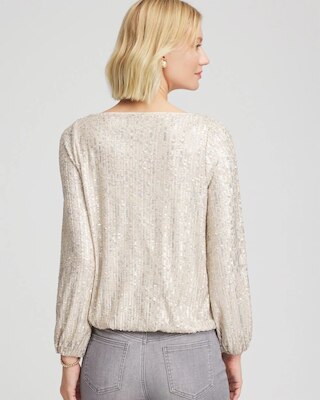 Drizzled Sequins Bubble-Hem Top click to view larger image.
