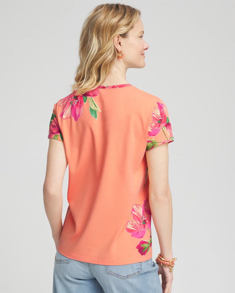 Floral Cap-Sleeve Tee