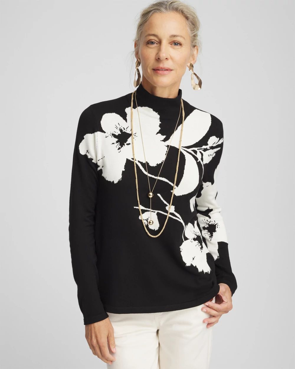 Ella Floral Turtleneck Sweater