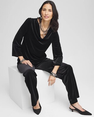 Travelers™ Velvet Cowlneck Top click to view larger image.