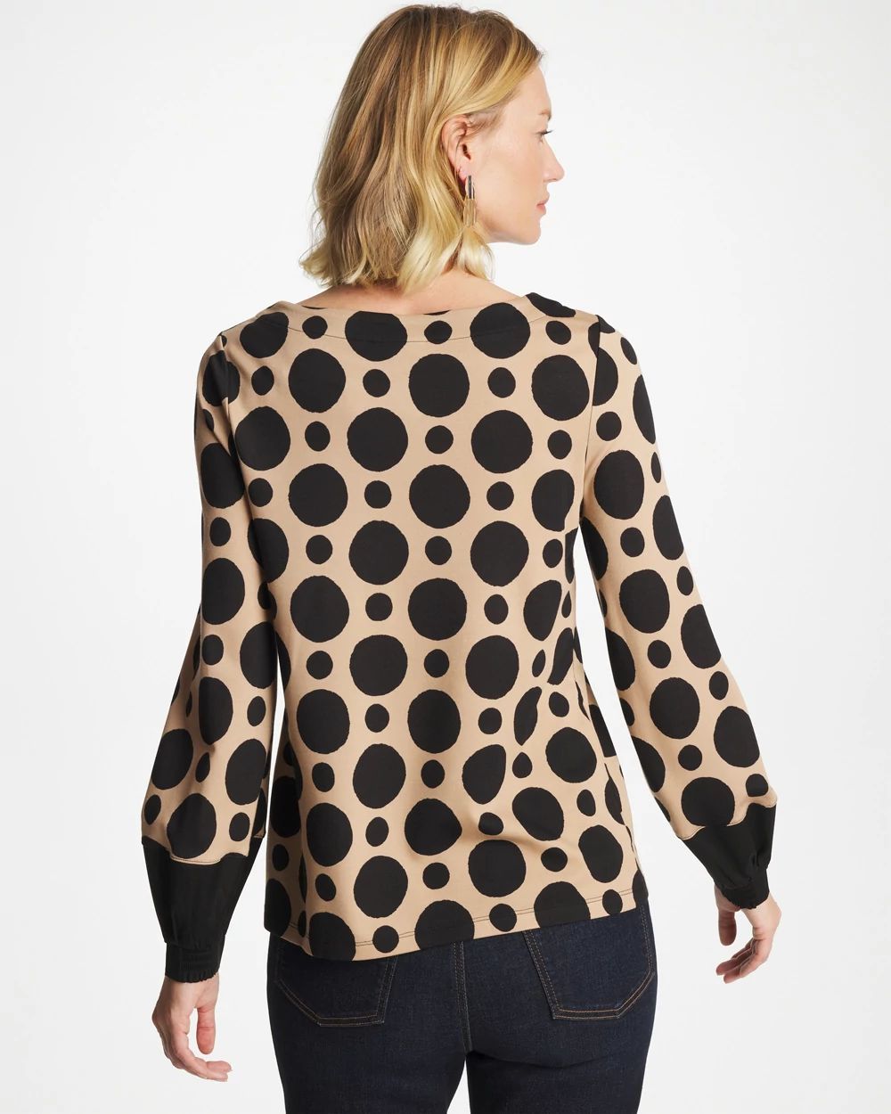 Ponte Poplin Polka-Dot Top