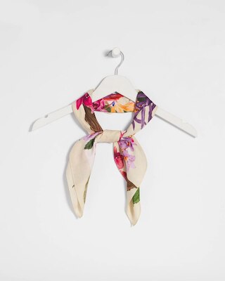 Floral Square Satin Scarf click to view larger image.