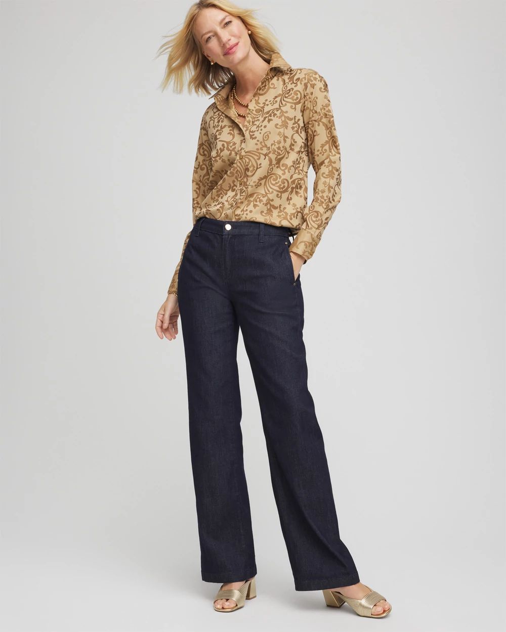 No Iron™ Jacquard Scrolls  Shirt