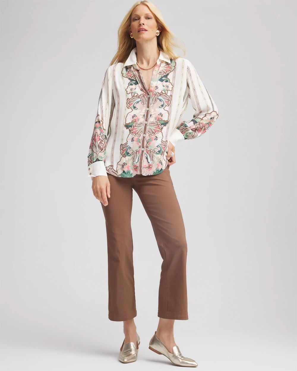 Emme Cropped Flared Pants click to view larger image.