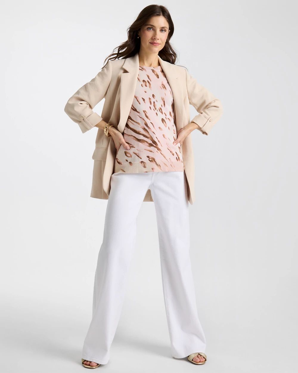 Ella Crewneck Printed Pullover Sweater