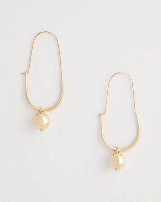 Gold Bead Threader Earrings