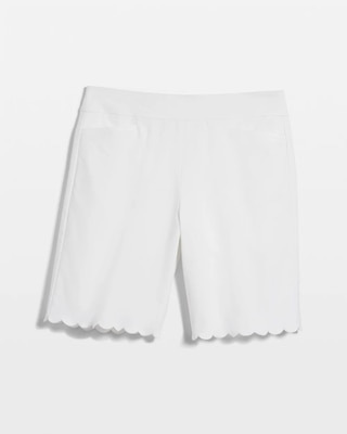 Brigitte™ Pull-On Scallop-Hem Shorts click to view larger image.