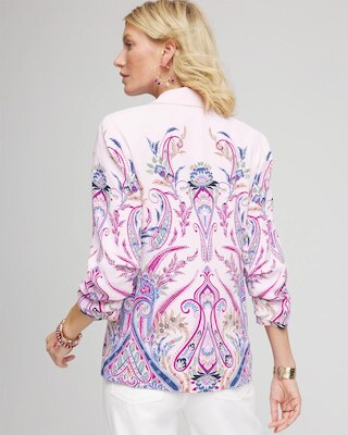 Ruched Sleeve Paisley Blazer click to view larger image.