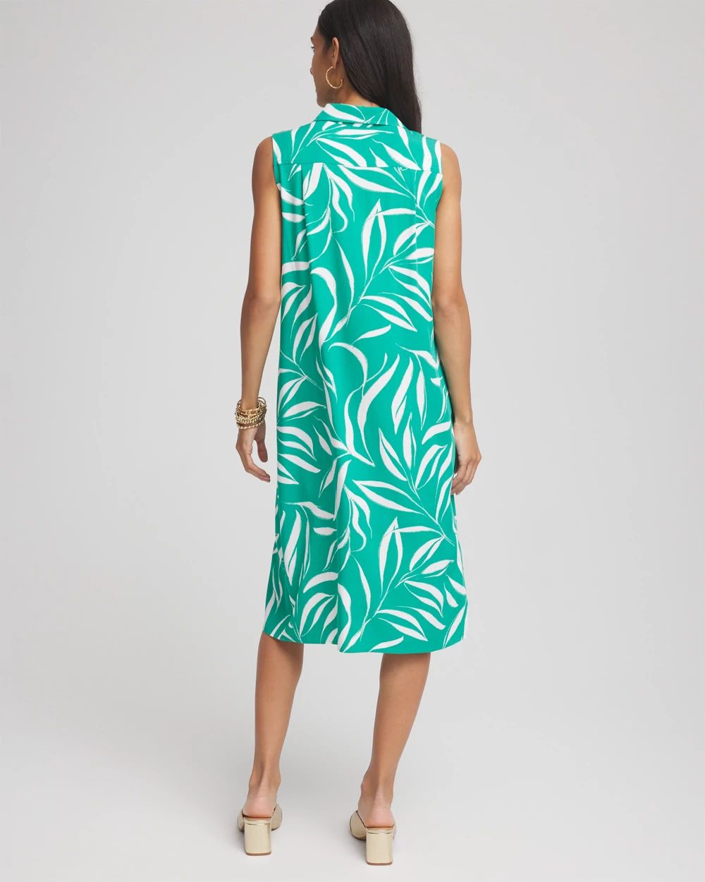 Rayon Silk Sleeveless Shirtdress