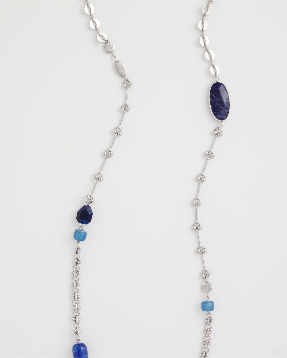 Blue Accent Long Single Strand Necklace click to view larger image.