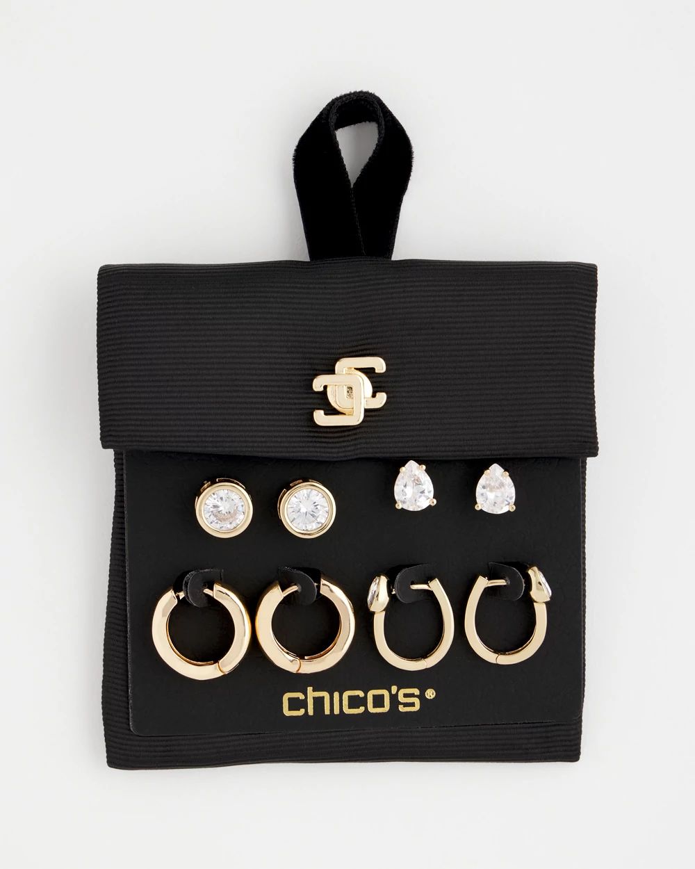 Goldtone Stud and Hoop Gift Set