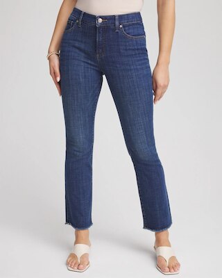 Petite Girlfriend Fray Hem Kick Flares