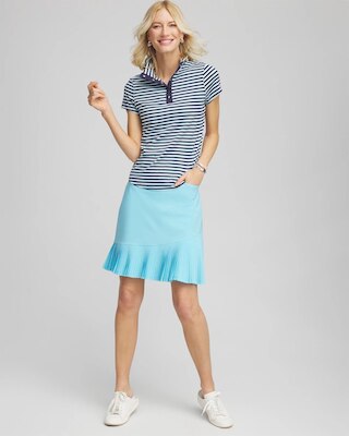 Zenergy® Striped UPF Mockneck Short-Sleeve Top click to view larger image.