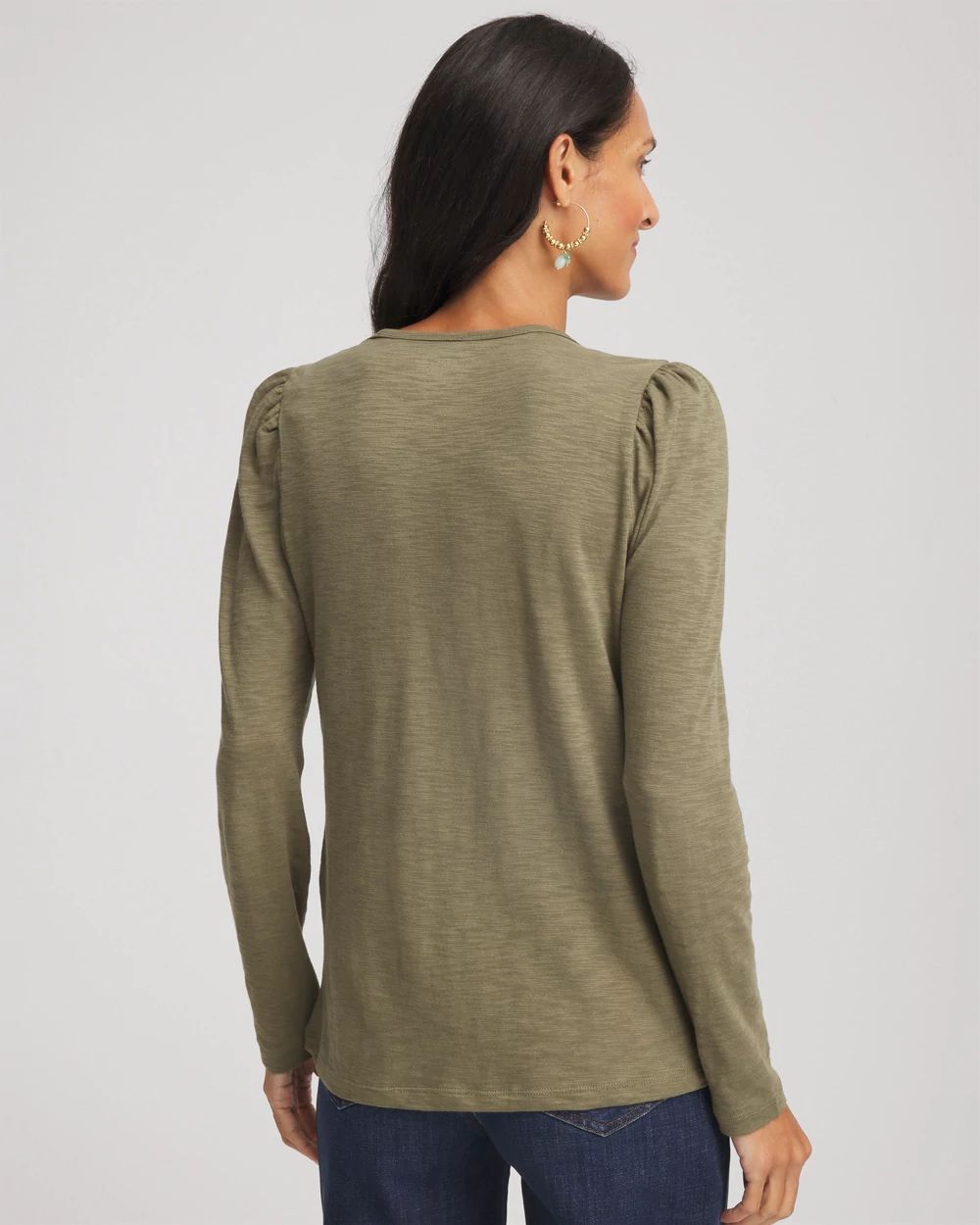 Slub Puff-Sleeve Tee