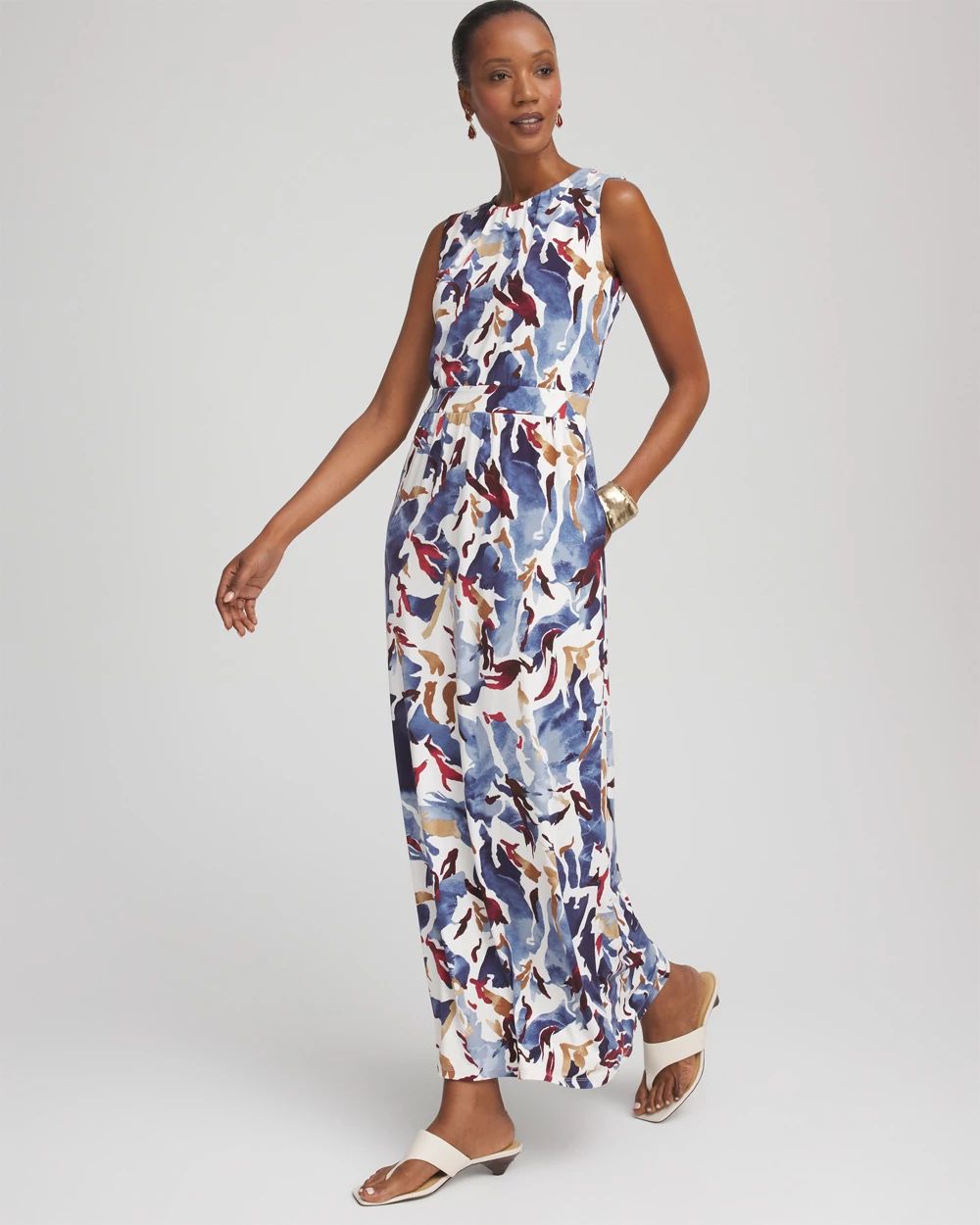 Petite Sleeveless Jersey Knit Maxi Dress