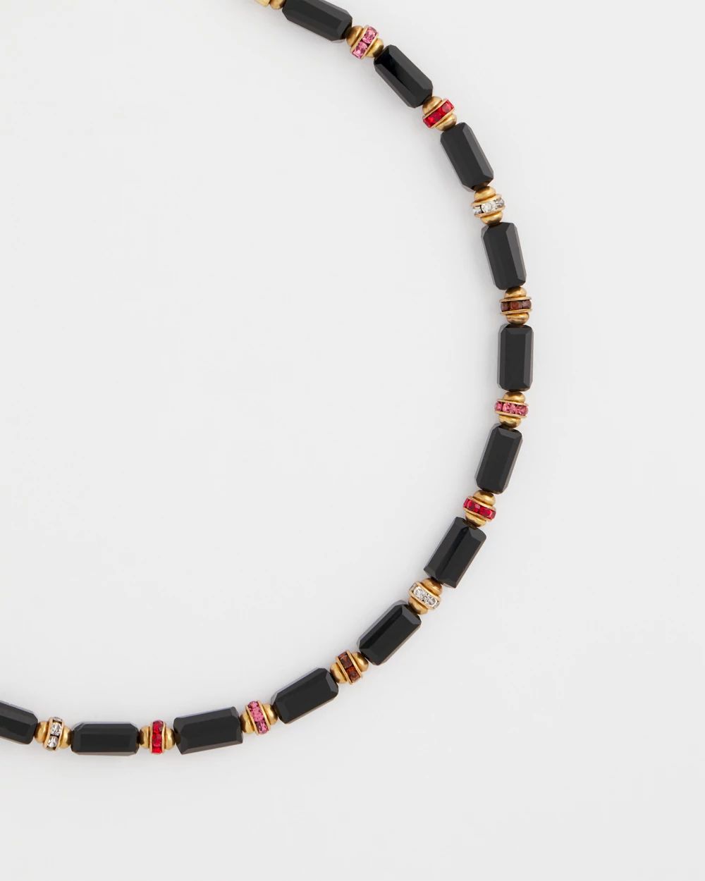 Art Deco Bar Bead Short Necklace