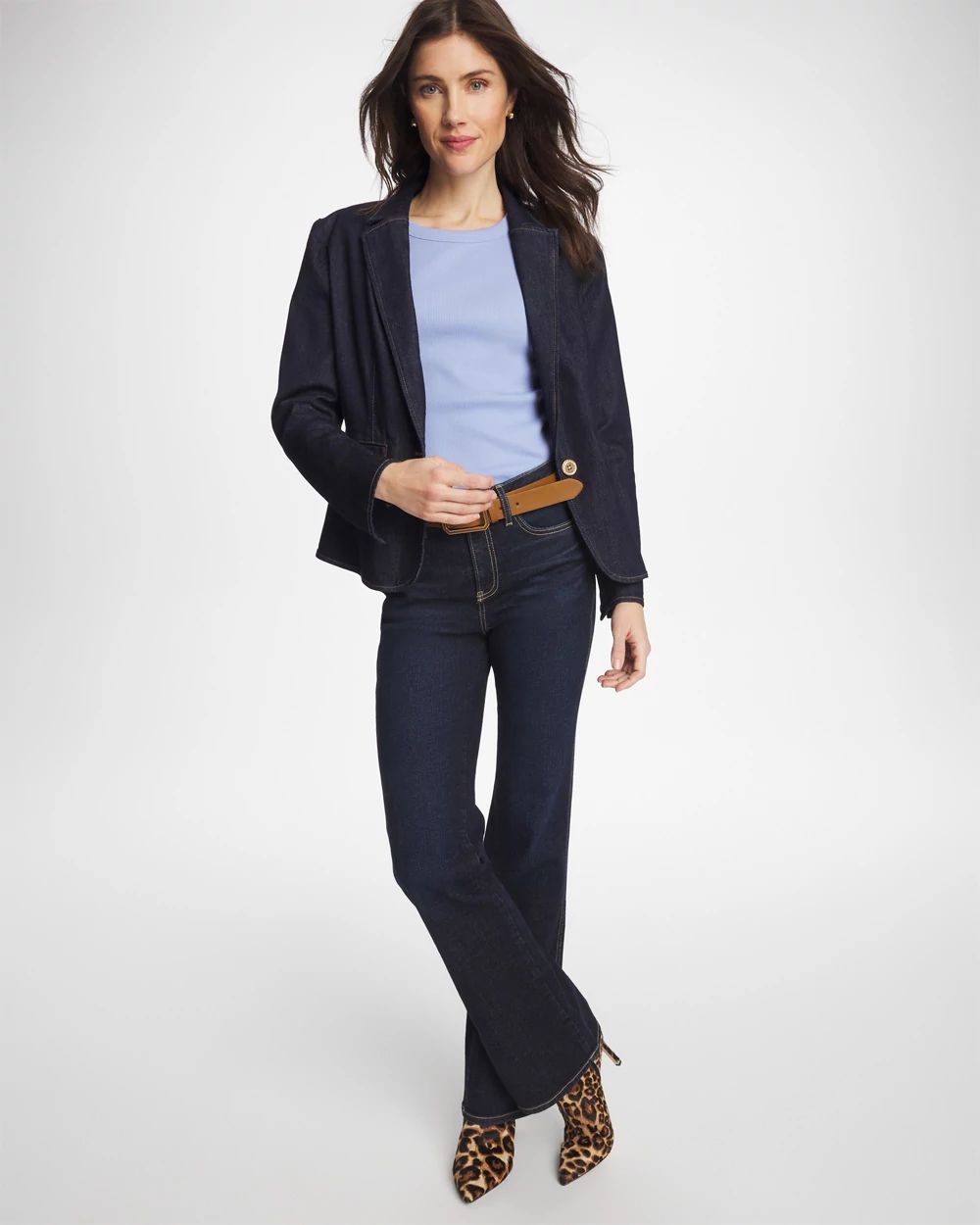 Ribbed Button Crewneck Tee click to view larger image.