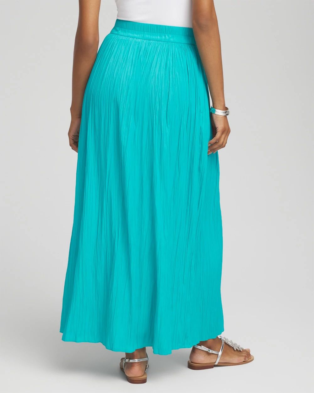 Pull-on Pleated Maxi Skirt click to view larger image.