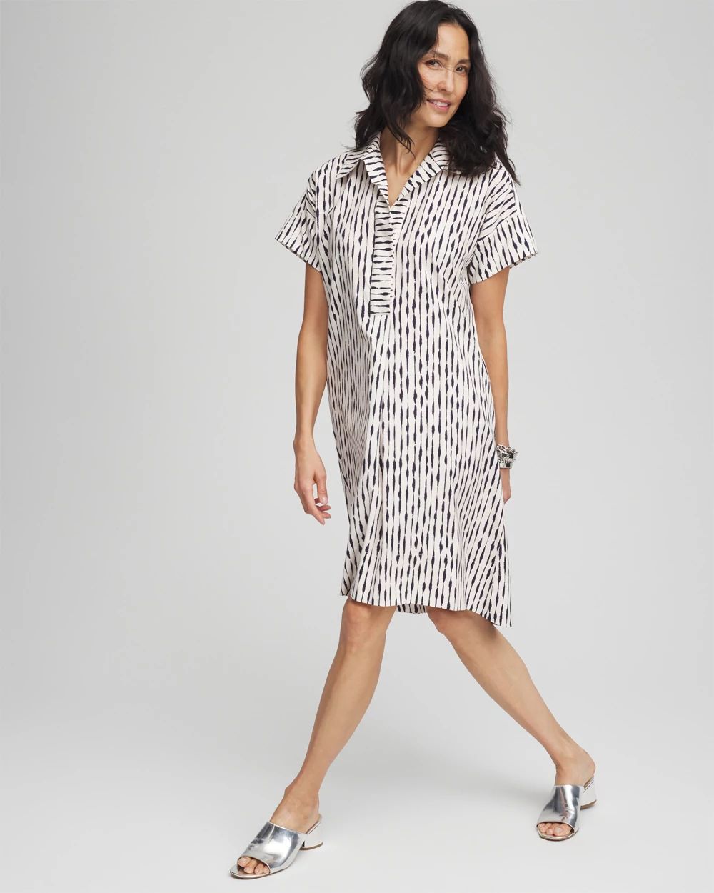 Striped High-Low Popover Dress click to view larger image.