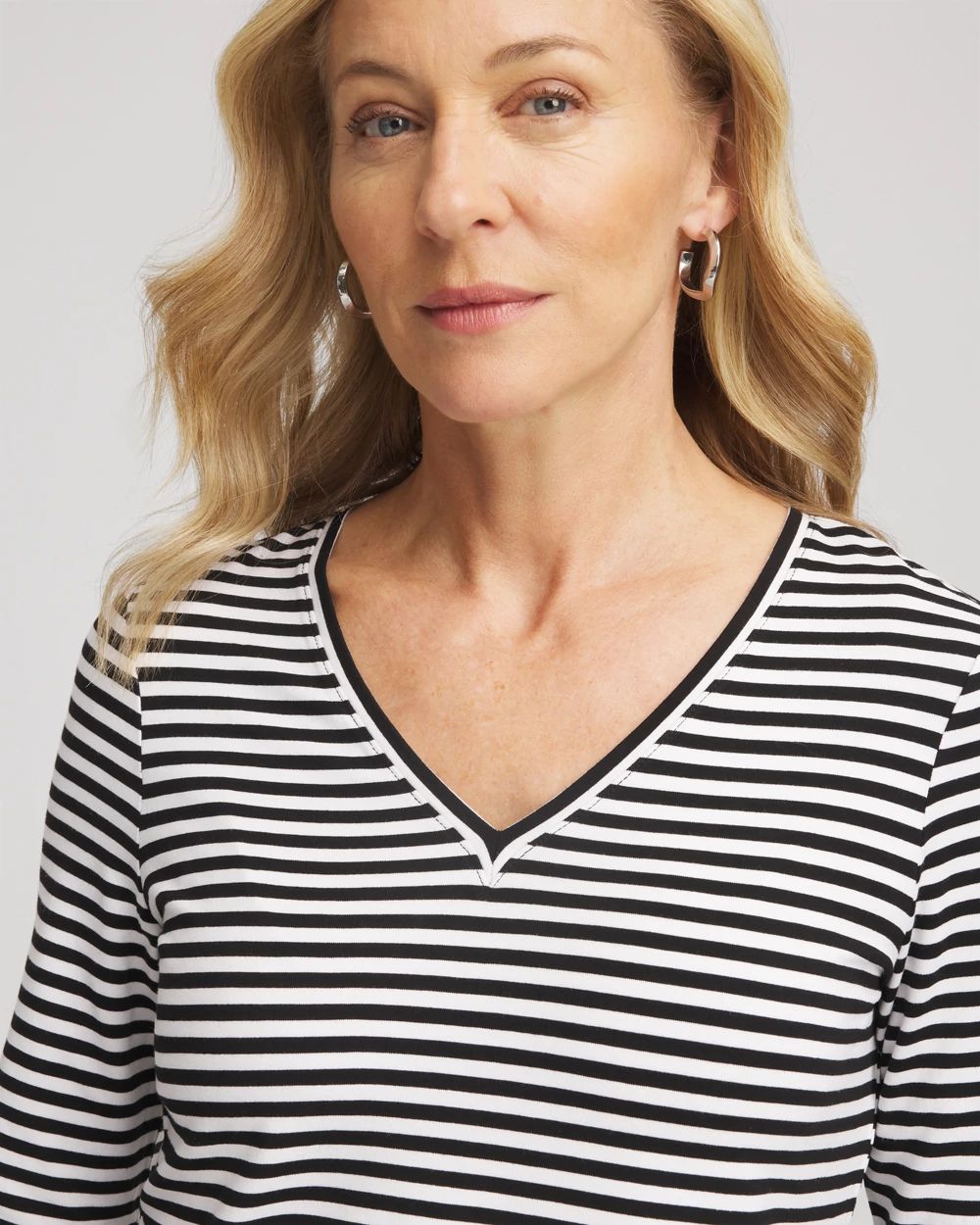 Striped V-Neck Layering Tee