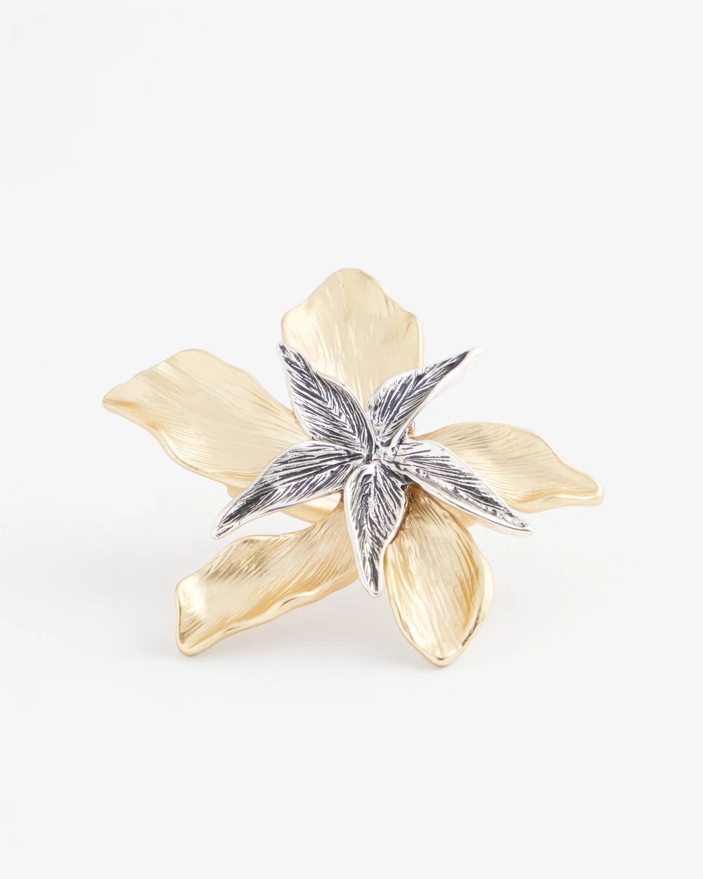 Chico's Originals Mixed Metal Flower Scarf Ring