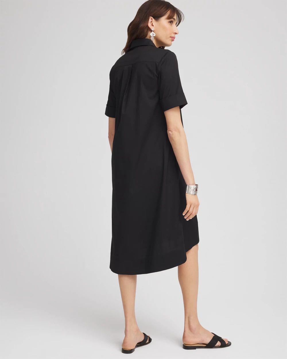 High-Low Hemmed Popover Shirtdress click to view larger image.