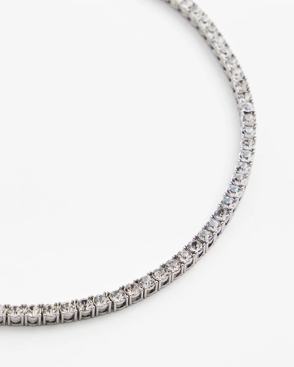 Silver Tennis Necklace click to view larger image.