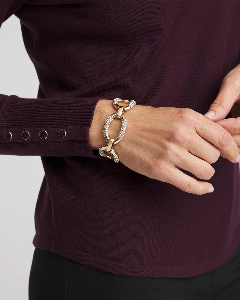 Large Pave Link Toggle Bracelet click to view larger image.