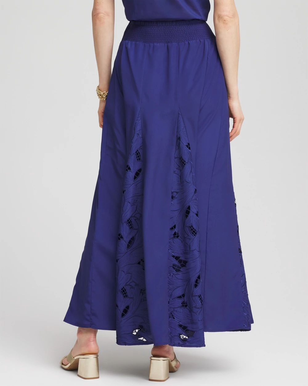 Godet Maxi Eyelet Skirt