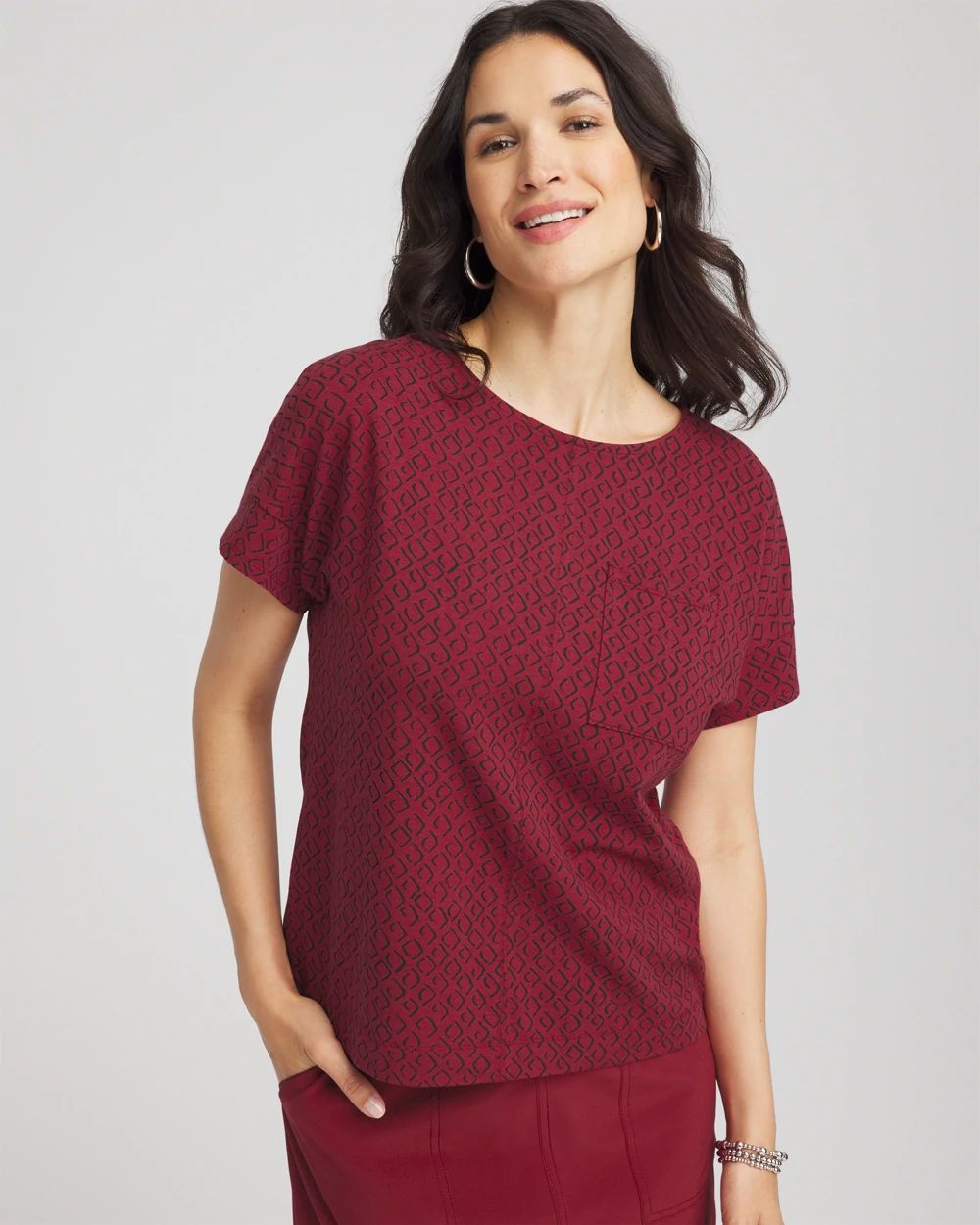 Zenergy® UPF Geo-Print Dolman Top