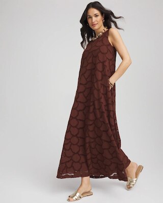 Eyelet Cutout Maxi Tank Dress click to view larger image.