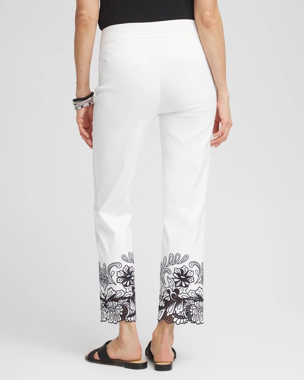 Petite Brigitte™ Lace Embroidered Cropped Pants