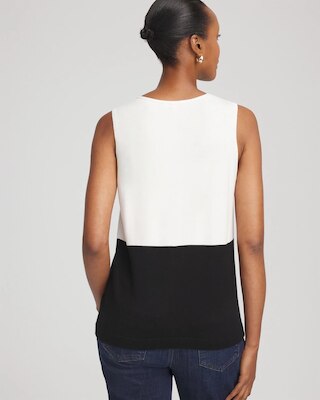 Colorblock V-neck Sweater Tank click to view larger image.