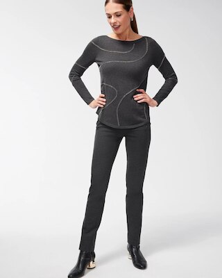 Juliet Trim Detail Ponte Pants click to view larger image.