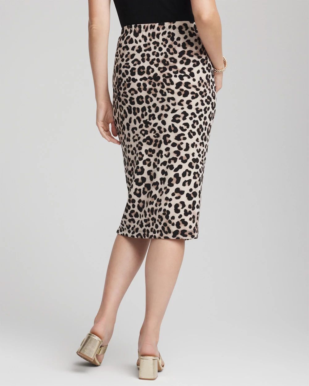 Travelers™ No Tummy Animal-Print Pencil Skirt click to view larger image.